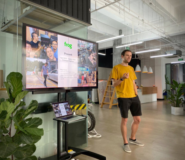 Tim presenting at frog